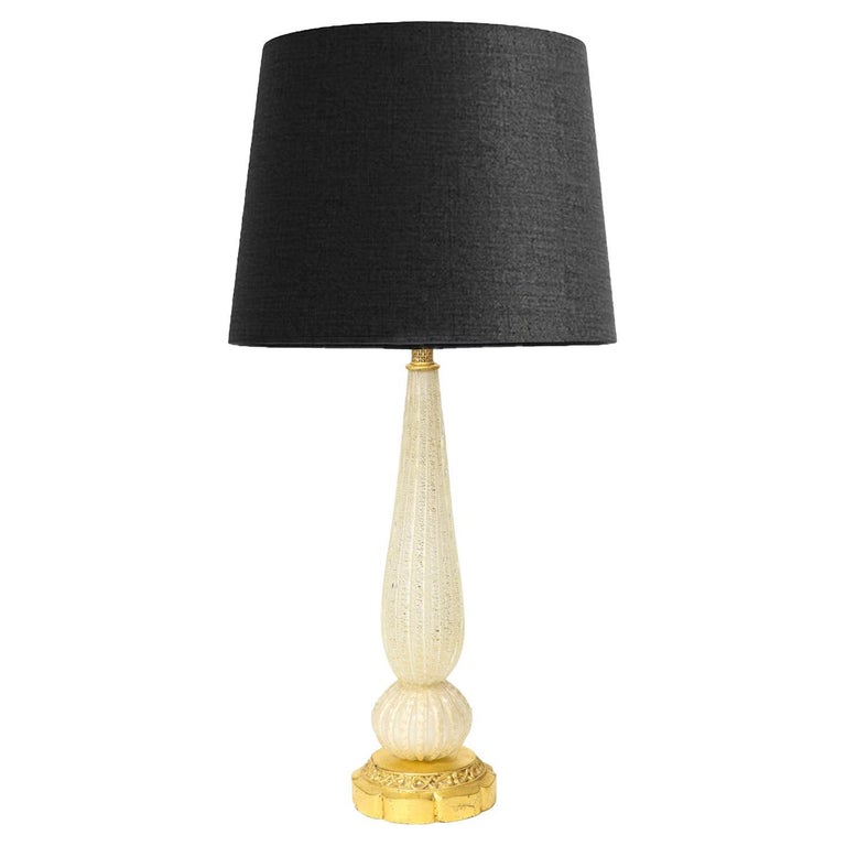 Barovier & Toso Murano Sommerso Glass Table Lamp with Avventurina 1960s For Sale