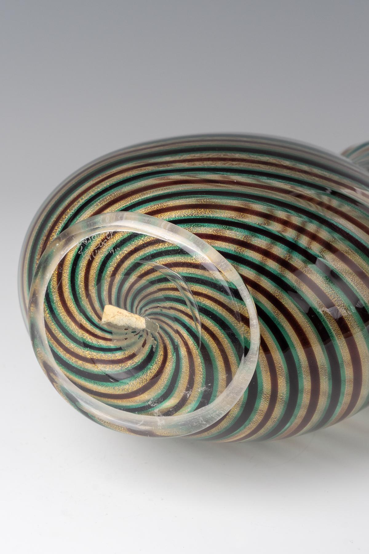 Vetro di Murano Barovier&Toso Murano. Vaso Spira Aurata in vendita
