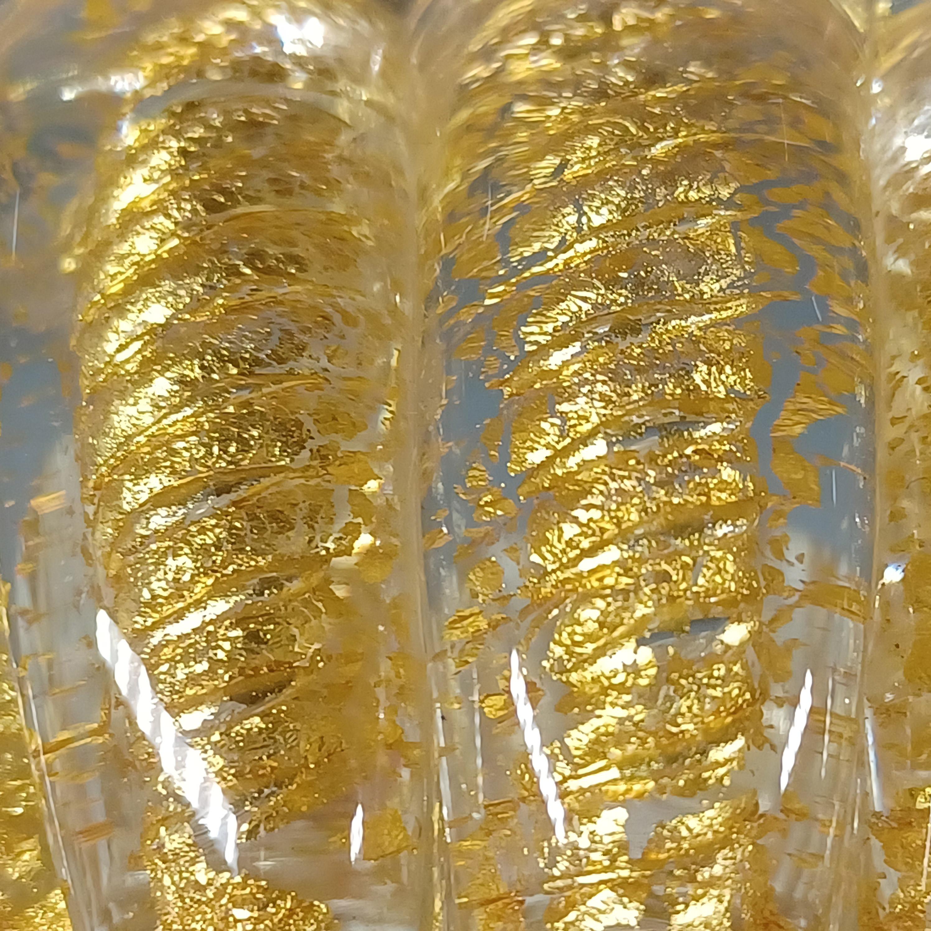 Barovier & Toso Murano Vintage Cordonato Oro Vase aus Blattgold-Glas, Vintage (Italienisch) im Angebot