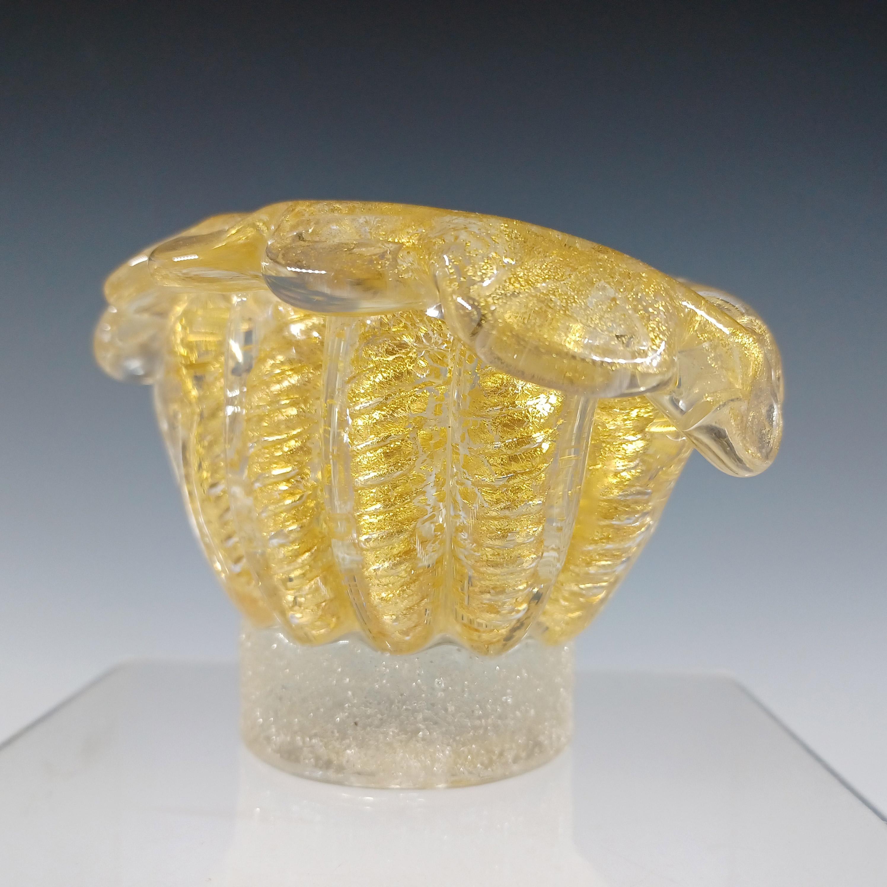 Barovier & Toso Murano Vintage Cordonato Oro Vase aus Blattgold-Glas, Vintage im Zustand „Gut“ im Angebot in Bolton, GB