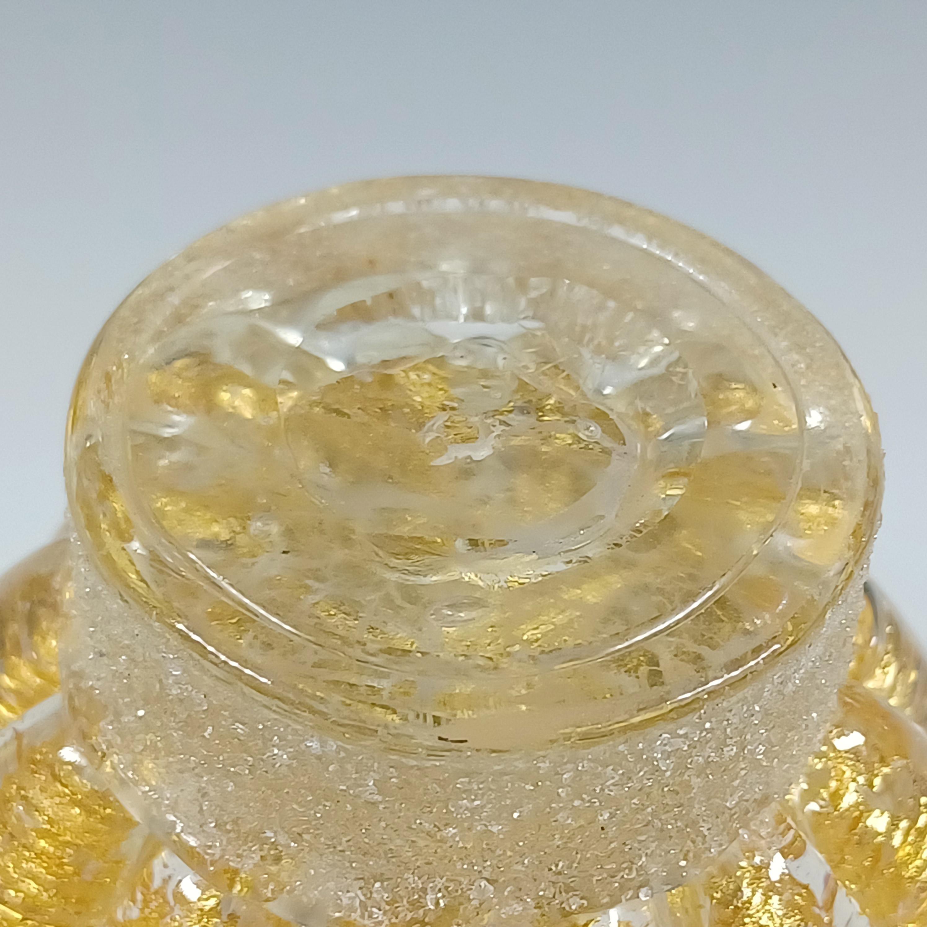 Barovier & Toso Murano Vintage Cordonato Oro Vase aus Blattgold-Glas, Vintage im Angebot 1