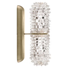 Barovier & Toso Opera 7389 Wall Sconce in Crystal with Black Nickel Finish