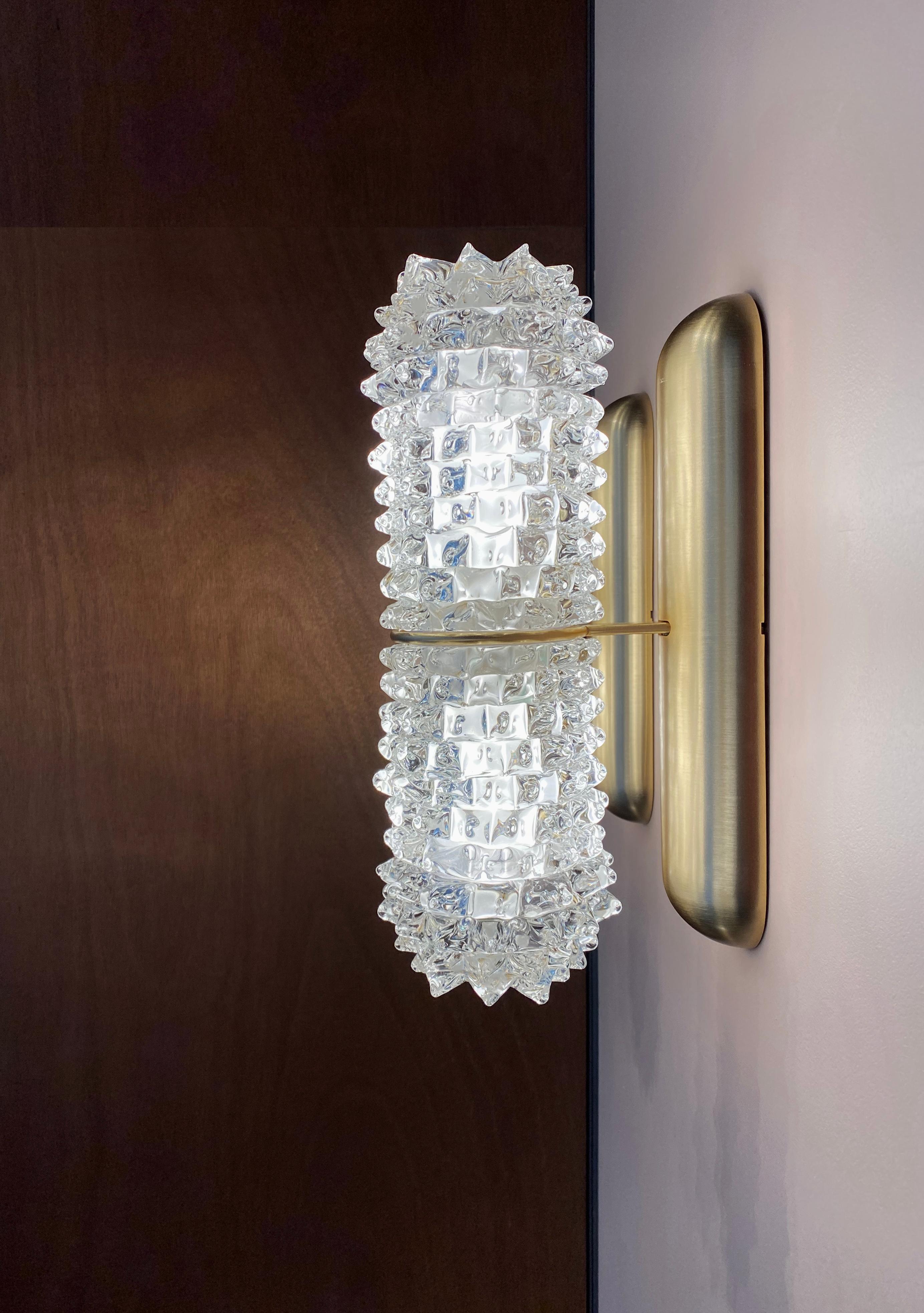 Barovier & Toso Opera 7389 Wall Sconce in Crystal with Black Nickel Finish 1