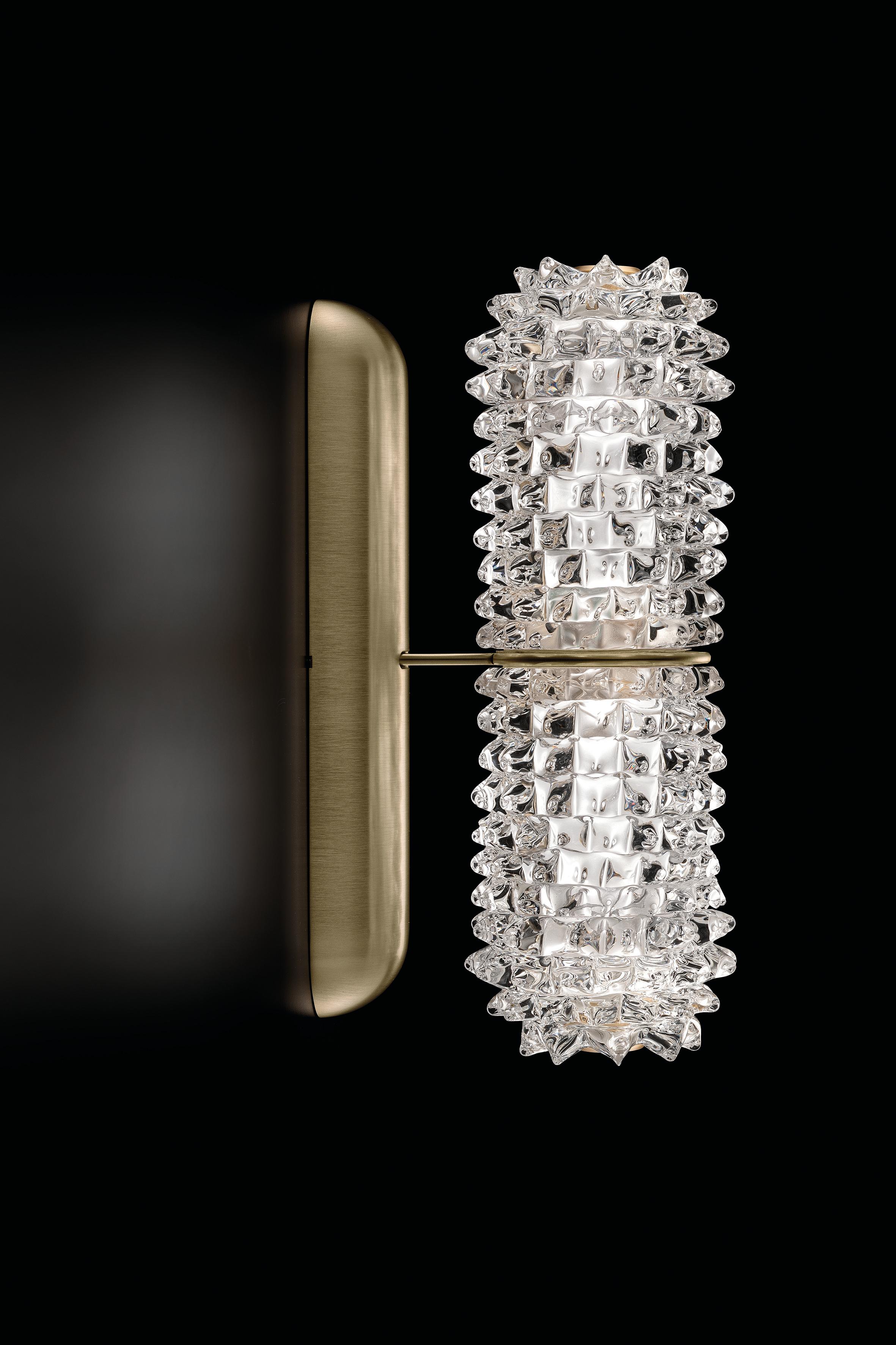 Barovier & Toso Opera 7389 Wall Sconce in Crystal with Black Nickel Finish 3
