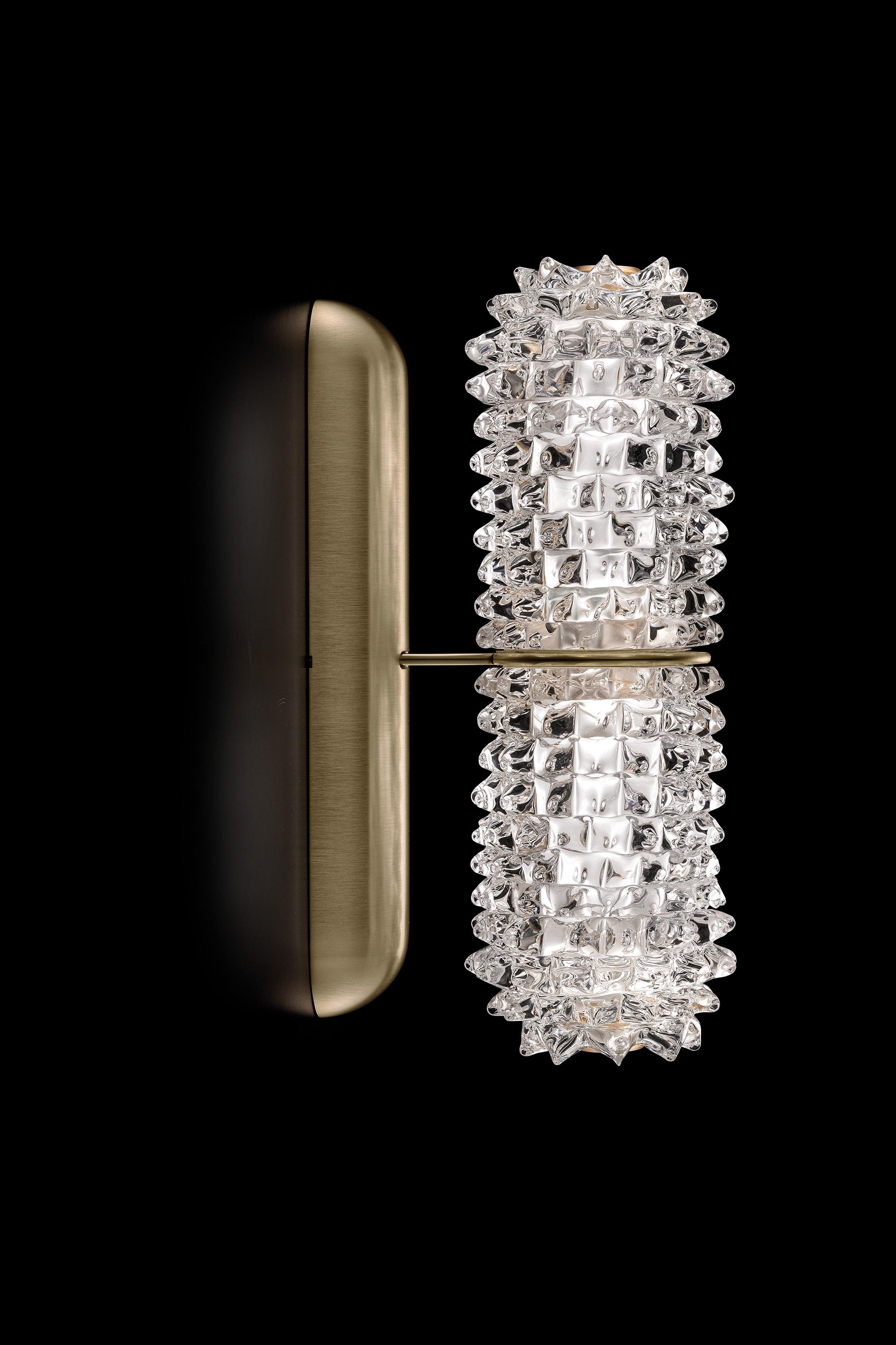 Barovier & Toso Opera 7389 Wall Sconce in Crystal with Black Nickel Finish 4