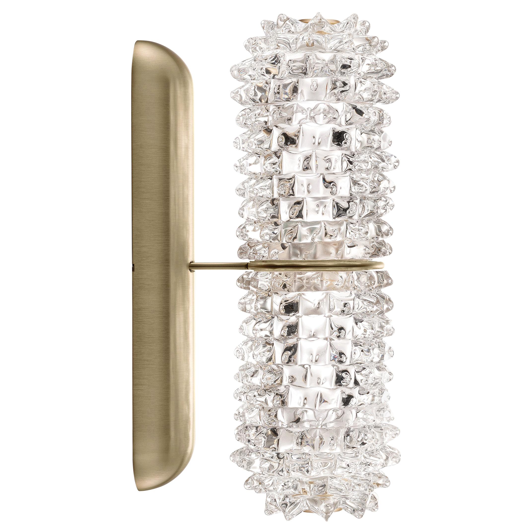 Barovier 
Toso Opera 7389 Wall Scone in Crystal with Brushed Gold Finish