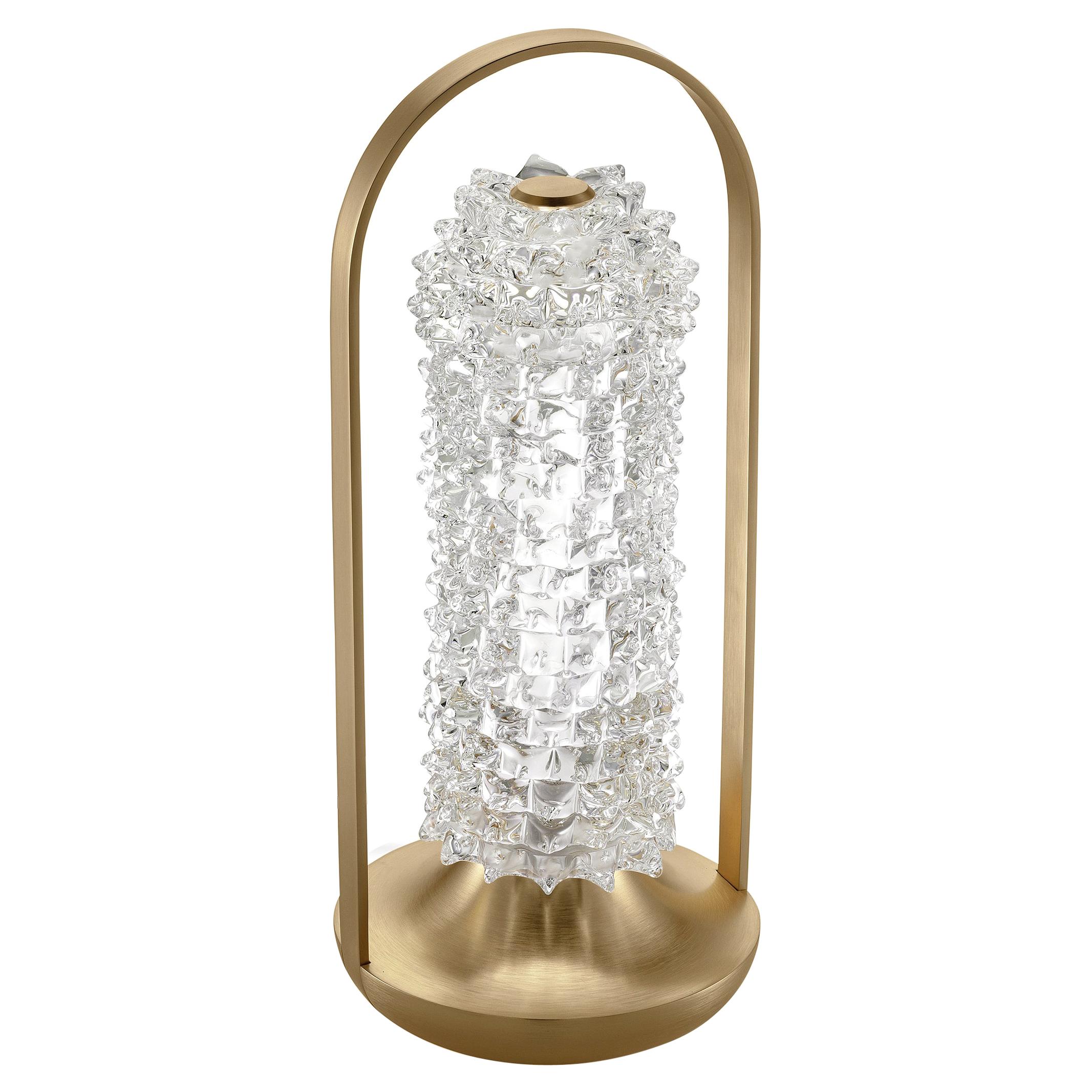 Barovier & Toso Opera 7391 Table Lamp in Crystal with Black Nickel Finish