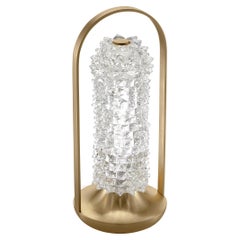Barovier & Toso Opera 7391 Table Lamp in Crystal with Black Nickel Finish