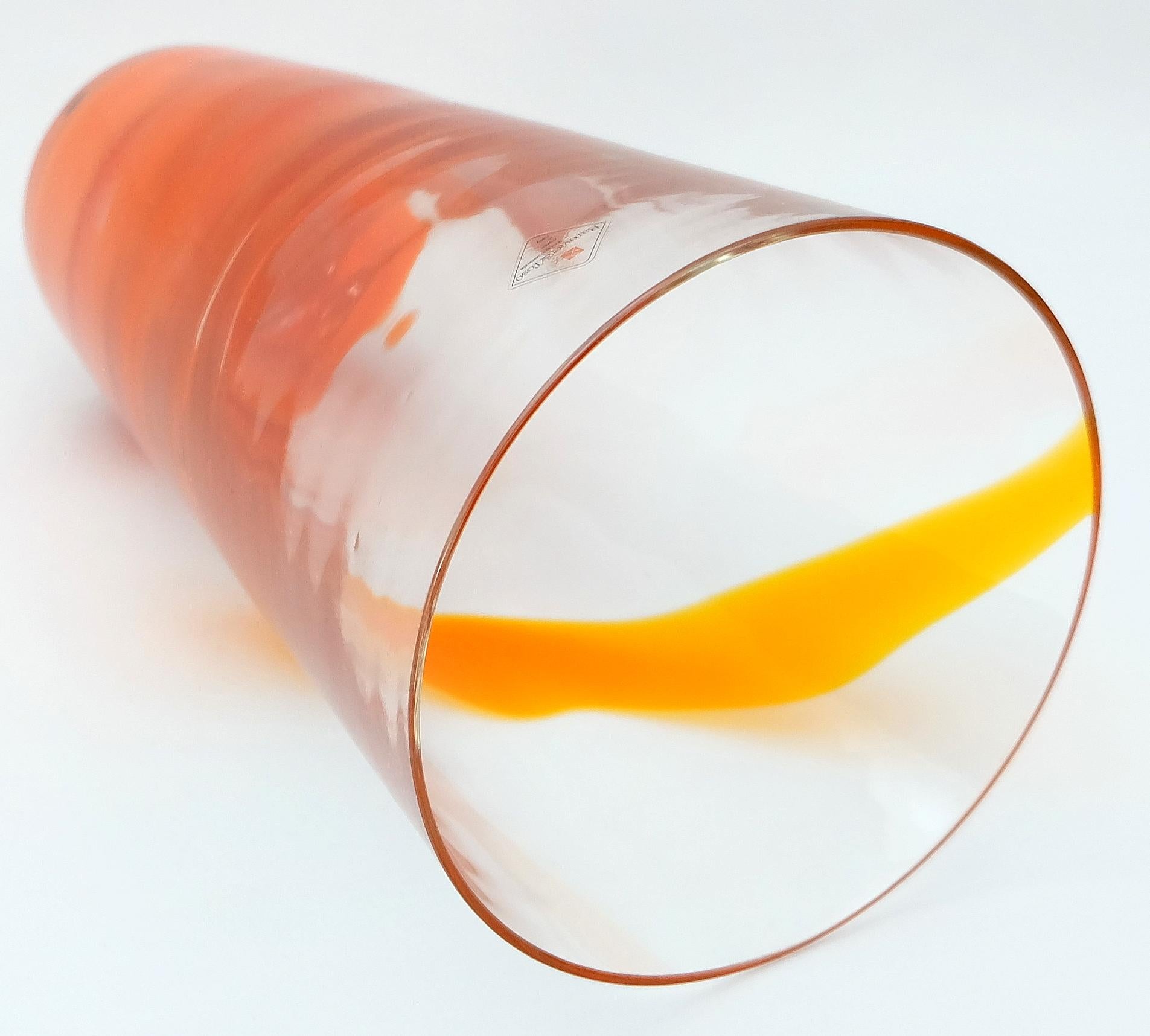 Barovier & Toso - Vase en verre de Murano orange Neuf - En vente à Miami, FL