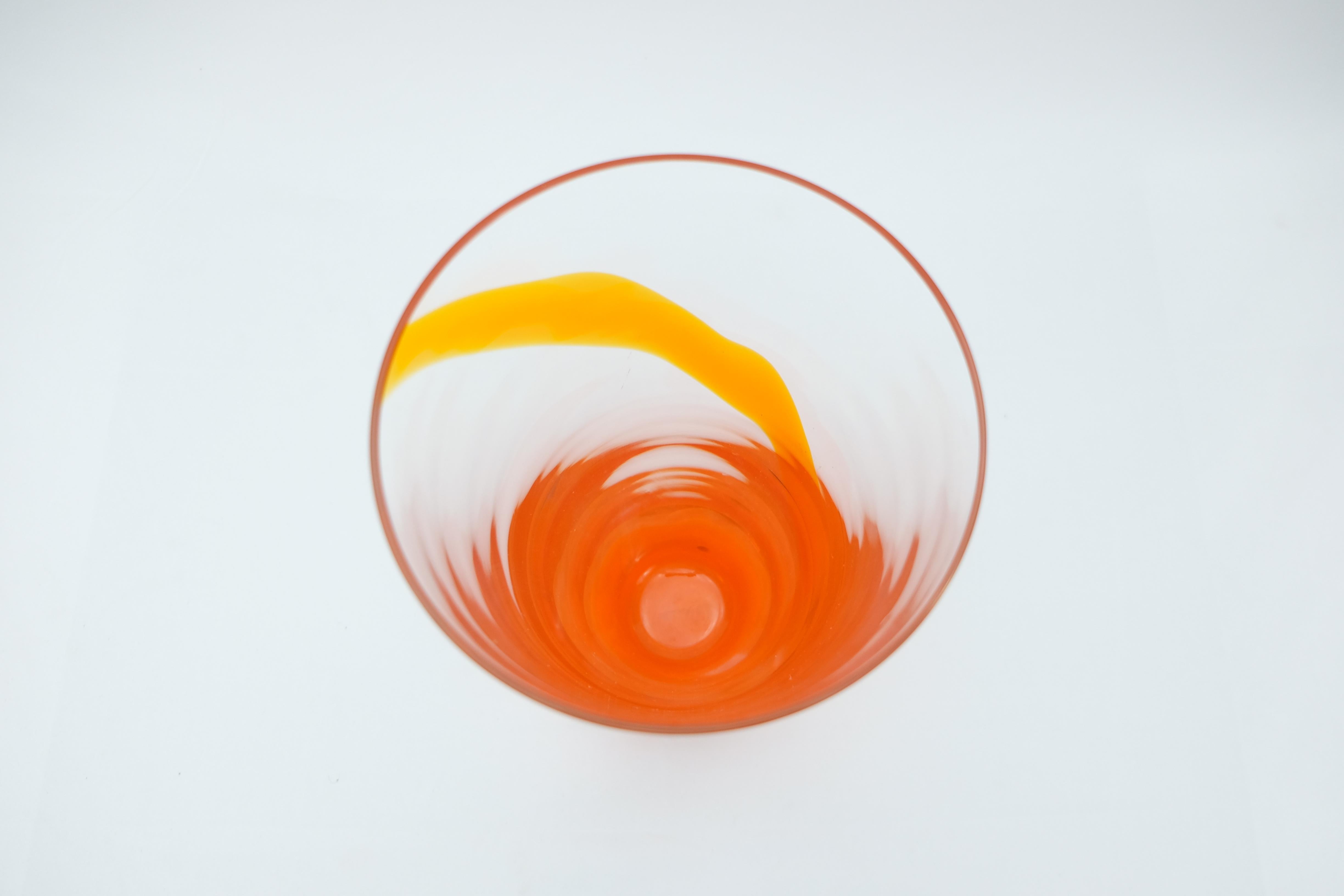 Late 20th Century Barovier & Toso Orange Murano Glass Vase For Sale