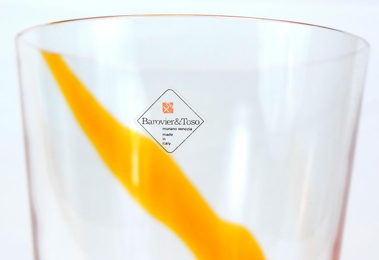 Barovier & Toso Orange Murano Glass Vase For Sale 3