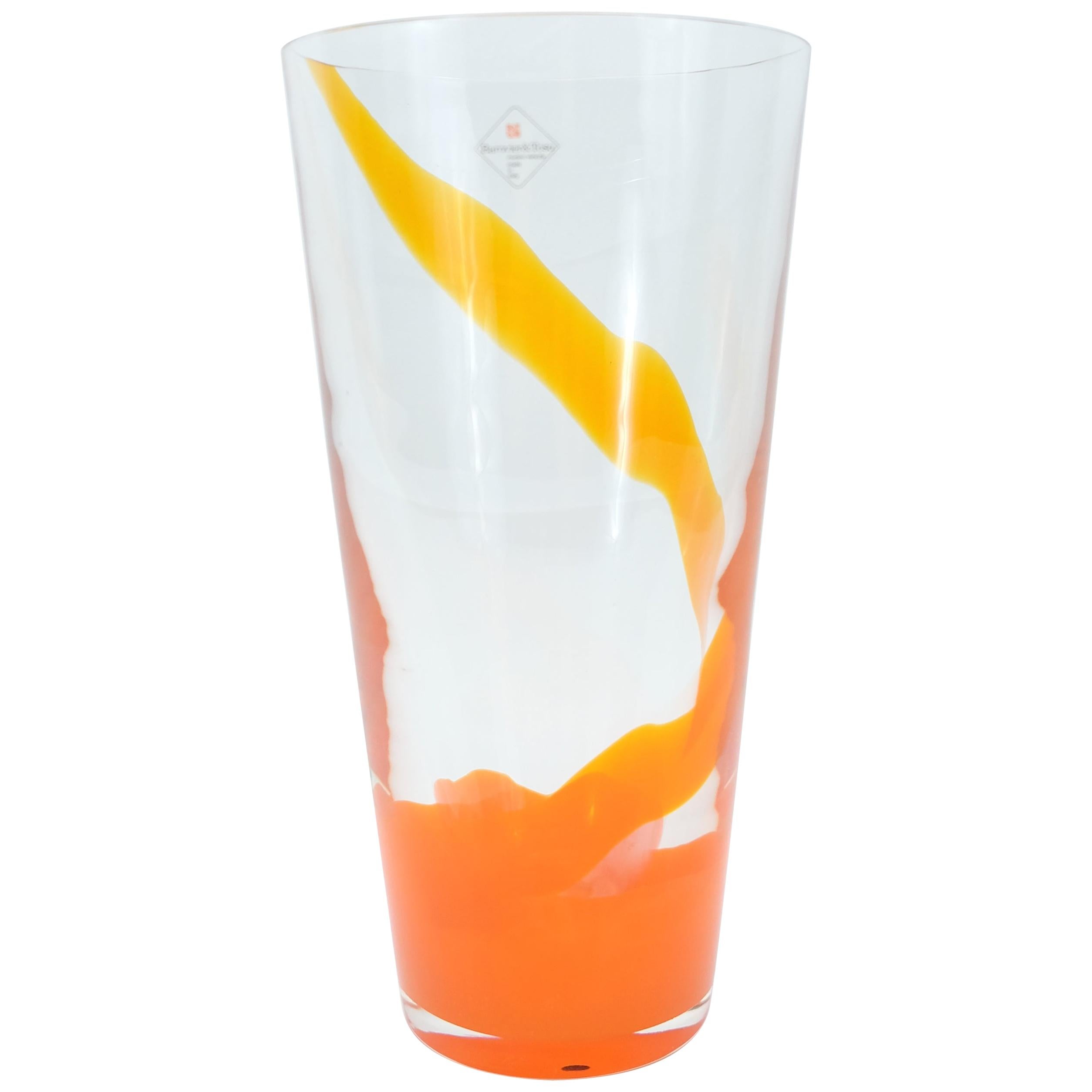 Barovier & Toso Orange Murano Glass Vase