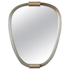 Barovier 
Toso, Organic Mirror, Brass, Murano Glass, Mirror, Italy, 1950s