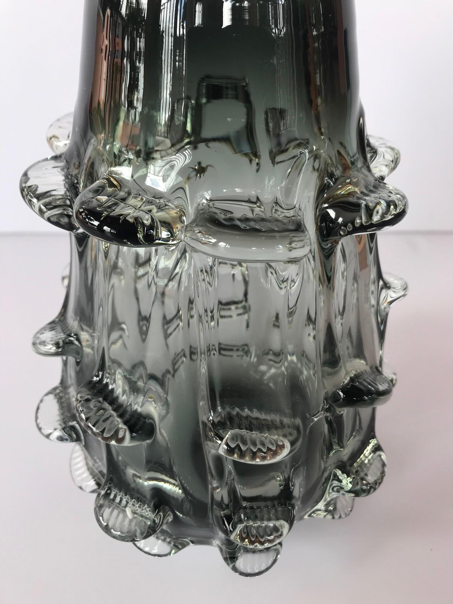 Mid-20th Century Barovier & Toso Organic Murano Vase with Pinched Glass Design