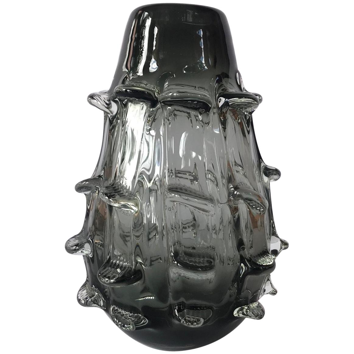 Barovier & Toso Organic Murano Vase with Pinched Glass Design