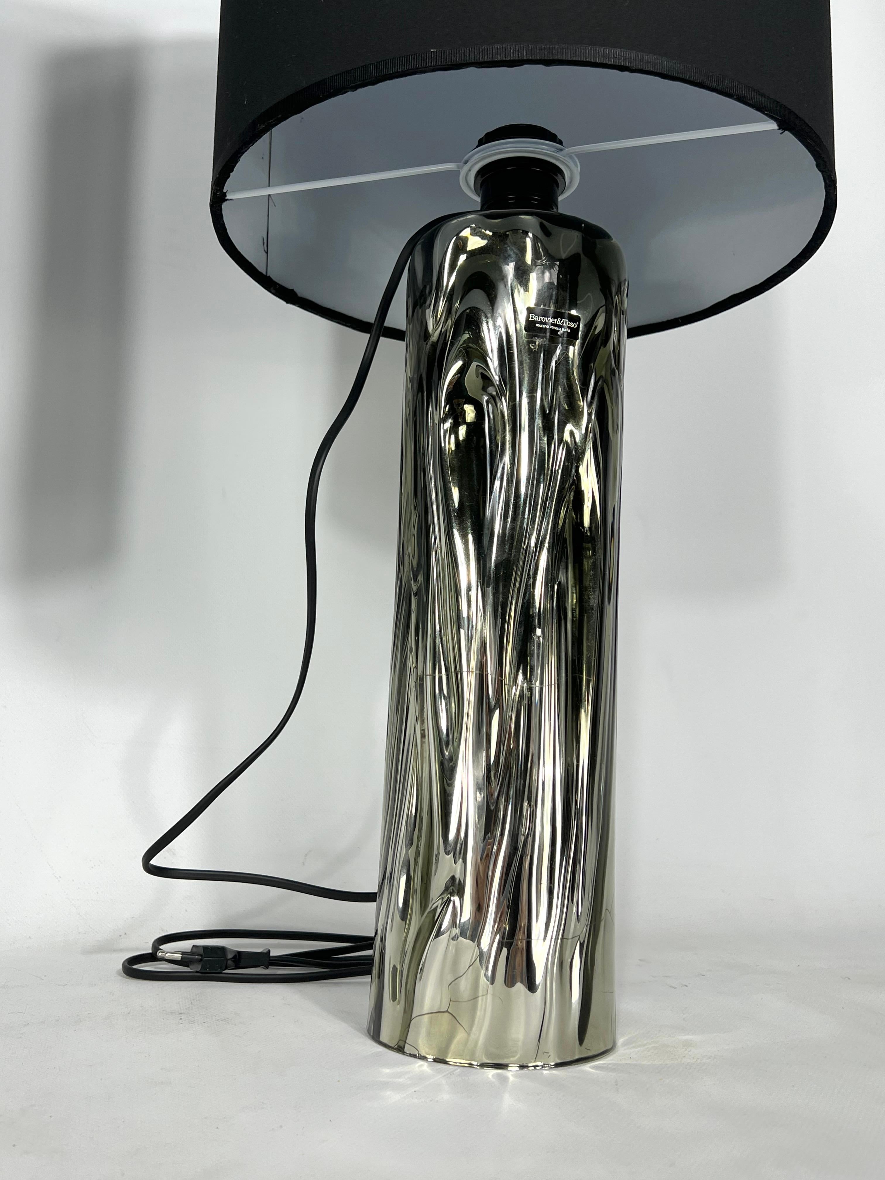 Barovier & Toso, Pair of Murano Glass Table Lamps from 70s. Labeled 5
