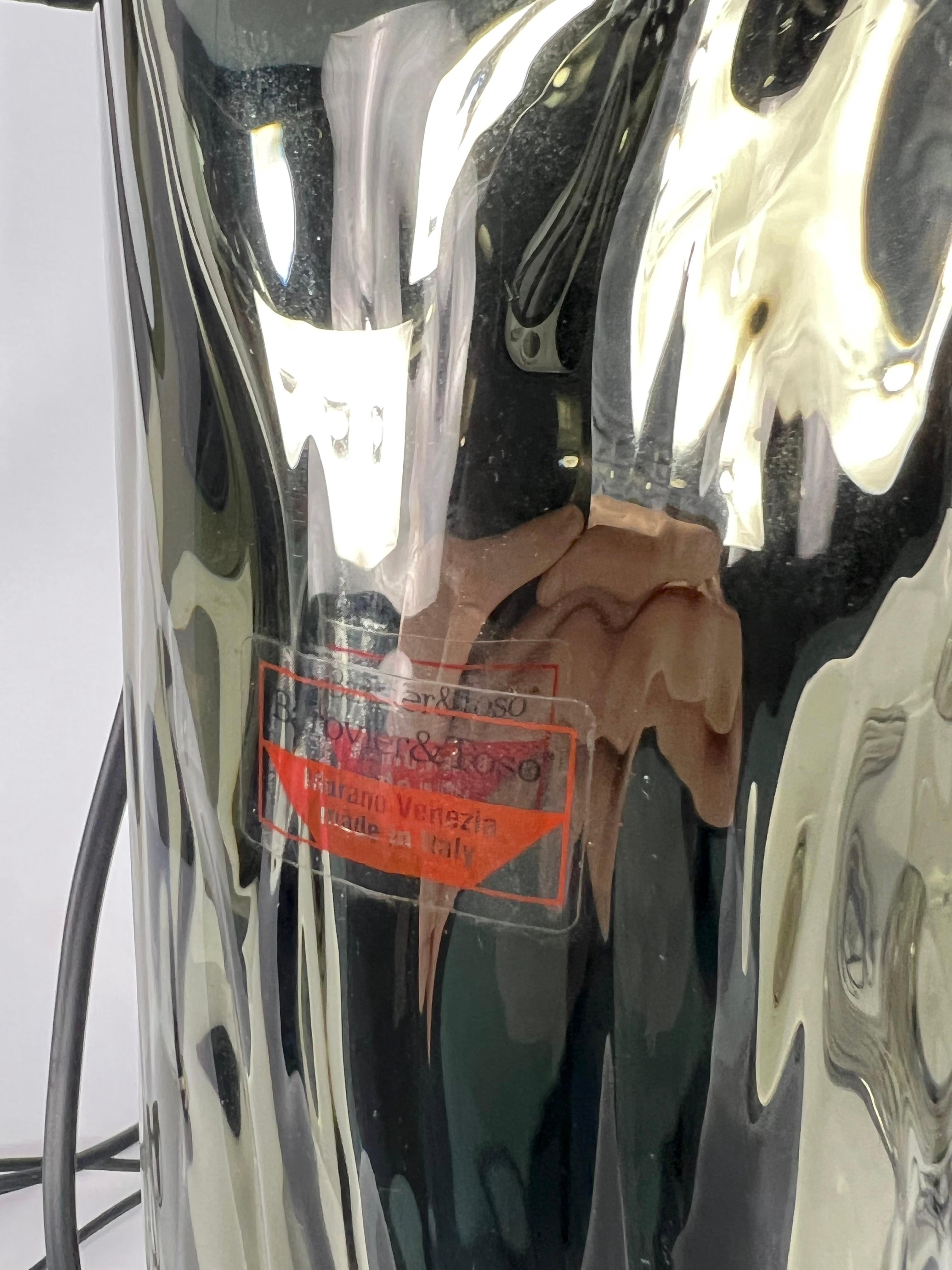 Barovier & Toso, paire de lampes de bureau en verre de Murano des années 70. Étiqueté 5