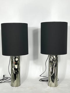 Barovier & Toso, Pair of Murano Glass Table Lamps from 70s. Labeled