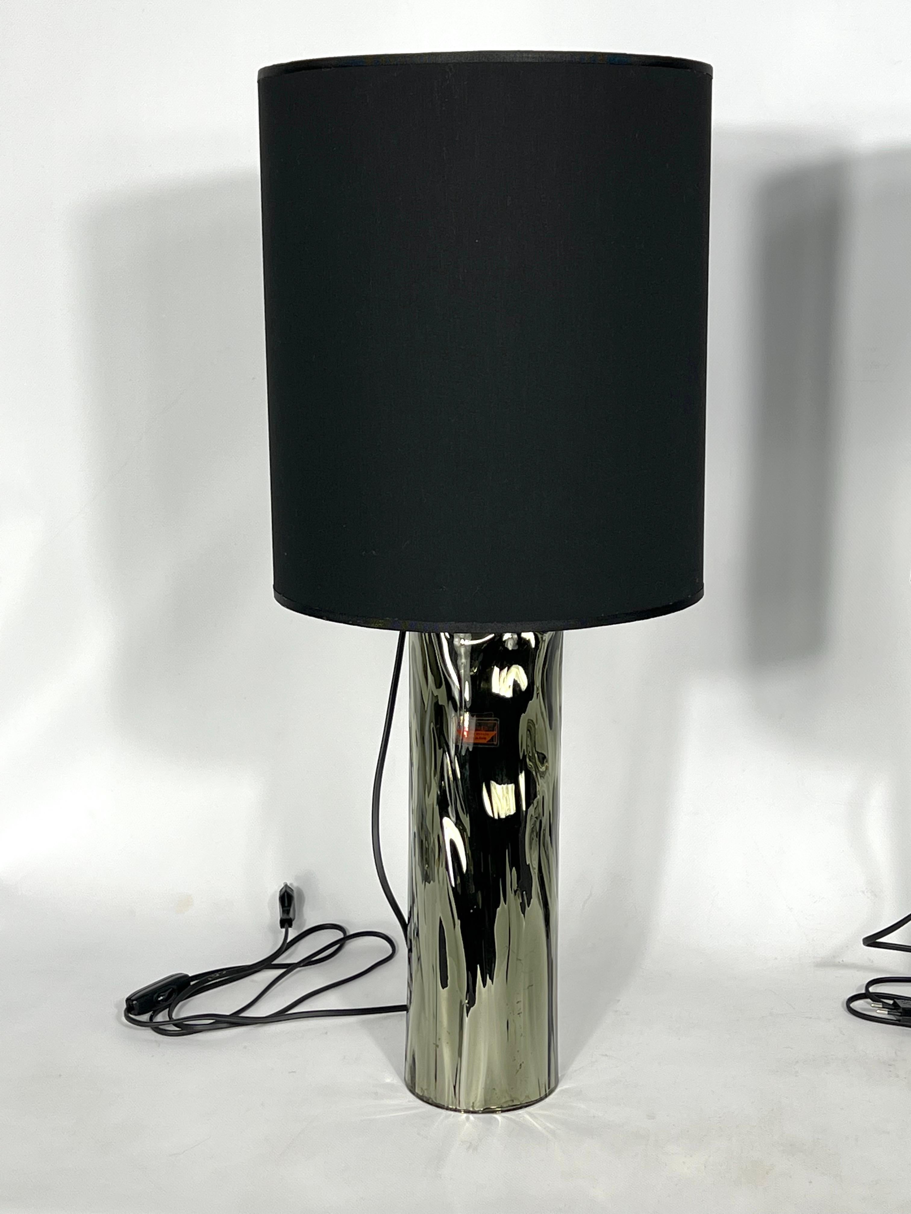 Mid-Century Modern Barovier & Toso, Pair of Murano Glass Table Lamps from 70s. Labeled For Sale