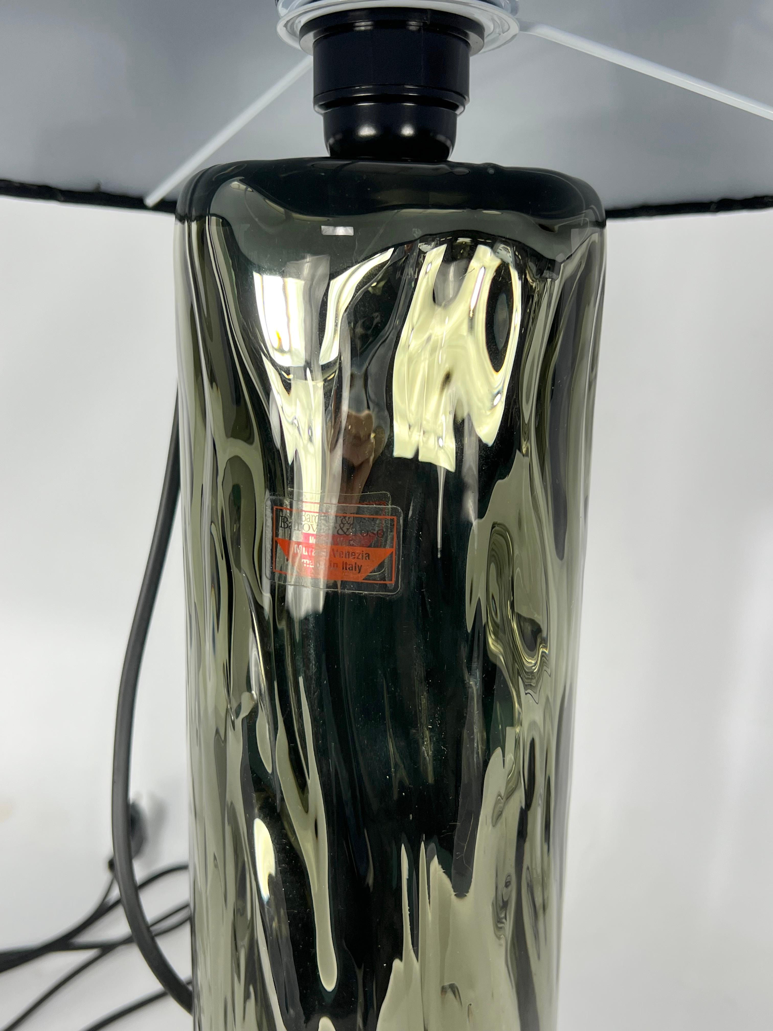 Barovier & Toso, Pair of Murano Glass Table Lamps from 70s. Labeled For Sale 2