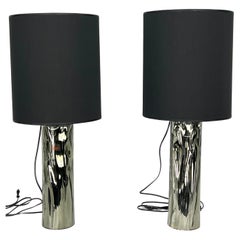 Barovier & Toso, Pair of Murano Glass Table Lamps from 70s. Labeled