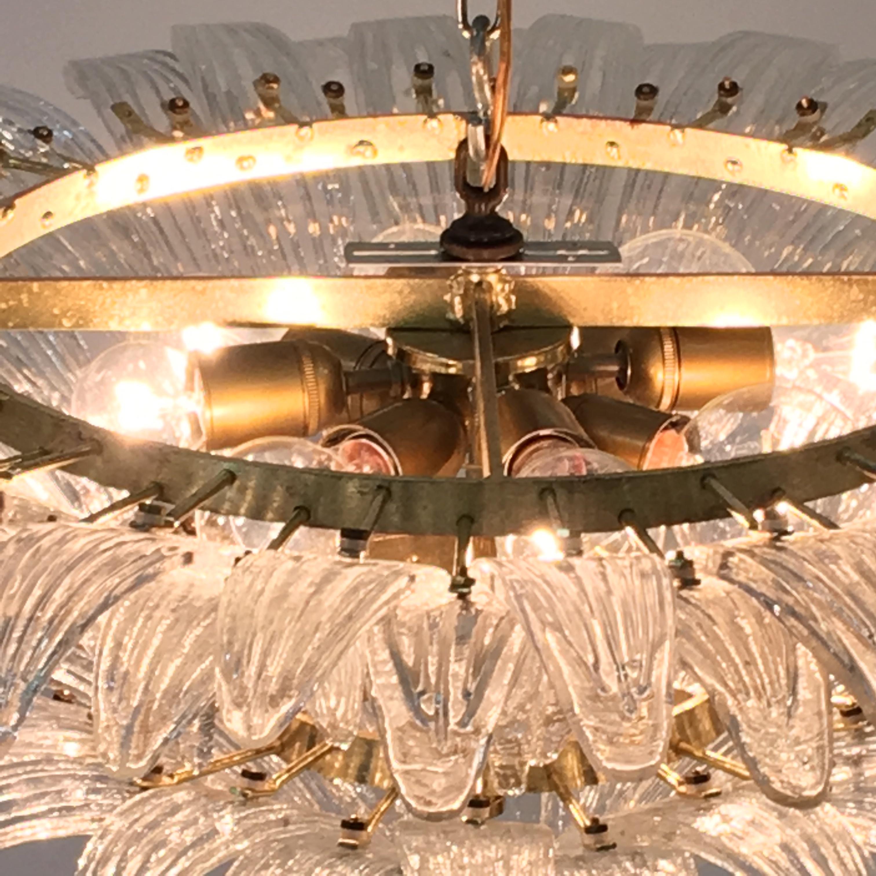 Barovier & Toso Palmette Chandelier In Excellent Condition In Hanover, MA