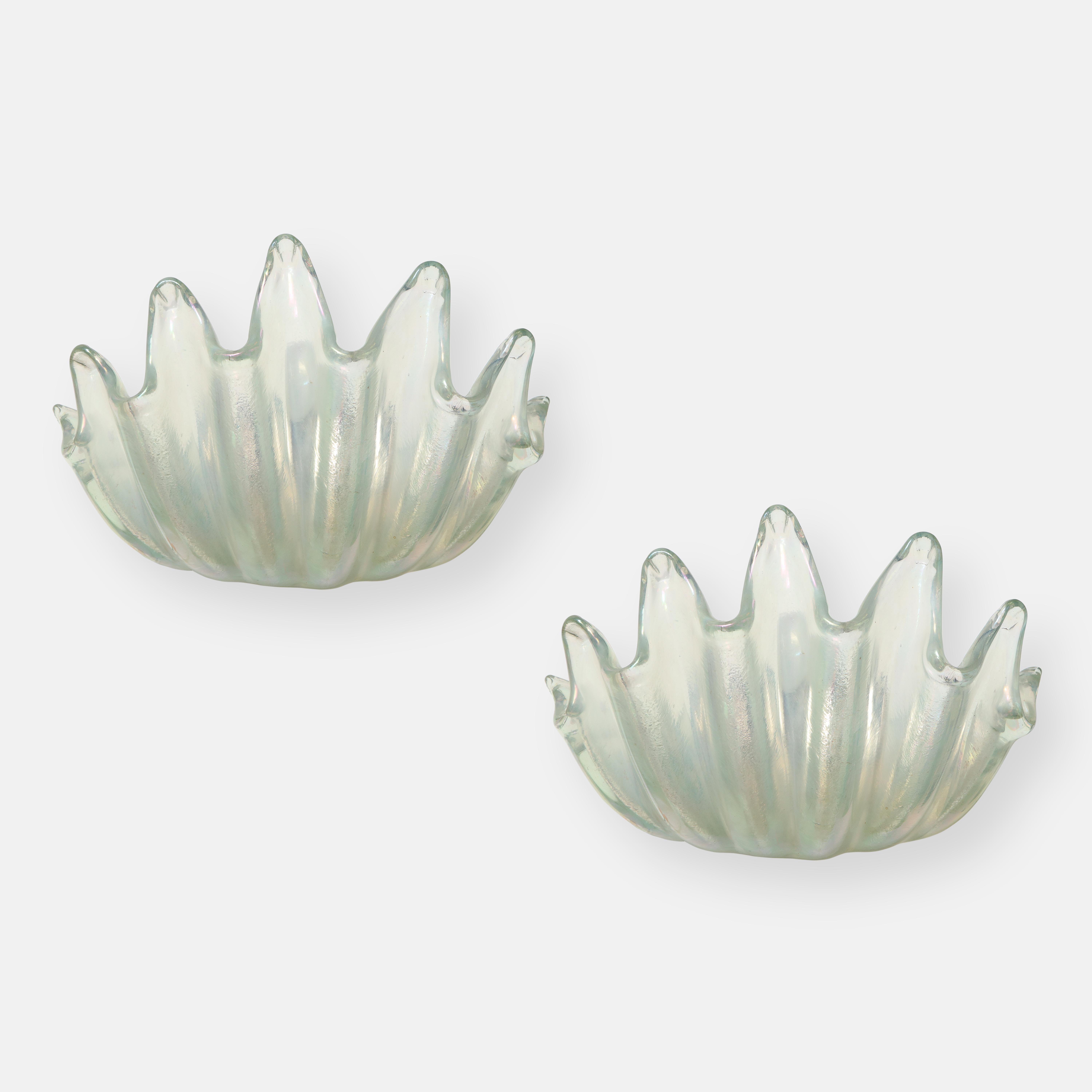 Barovier & Toso Seltener Satz von vier Muschelschalen-Wandleuchtern (Italienisch) im Angebot
