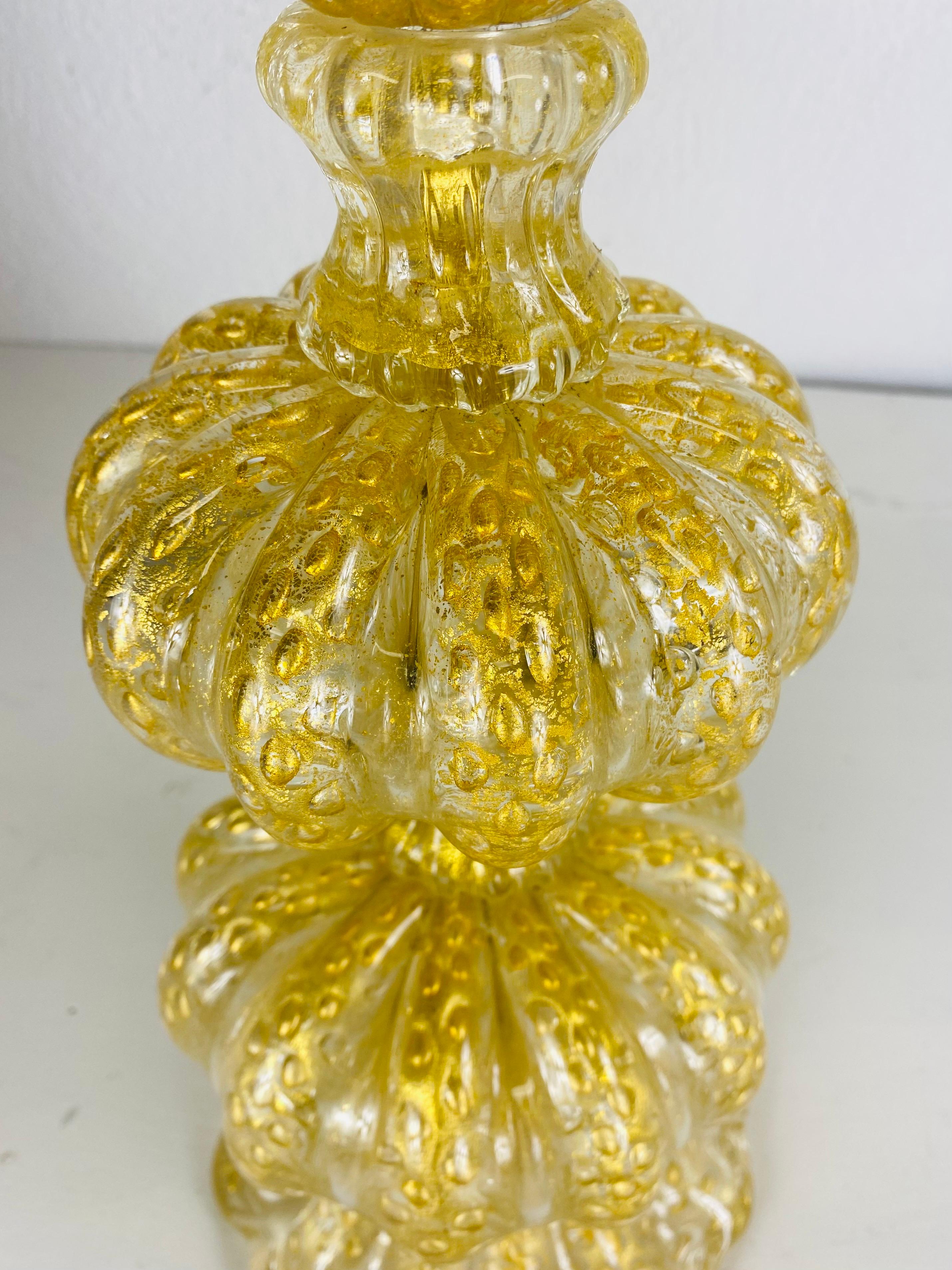 Barovier Toso single handblown Marano glass table lamp For Sale 3