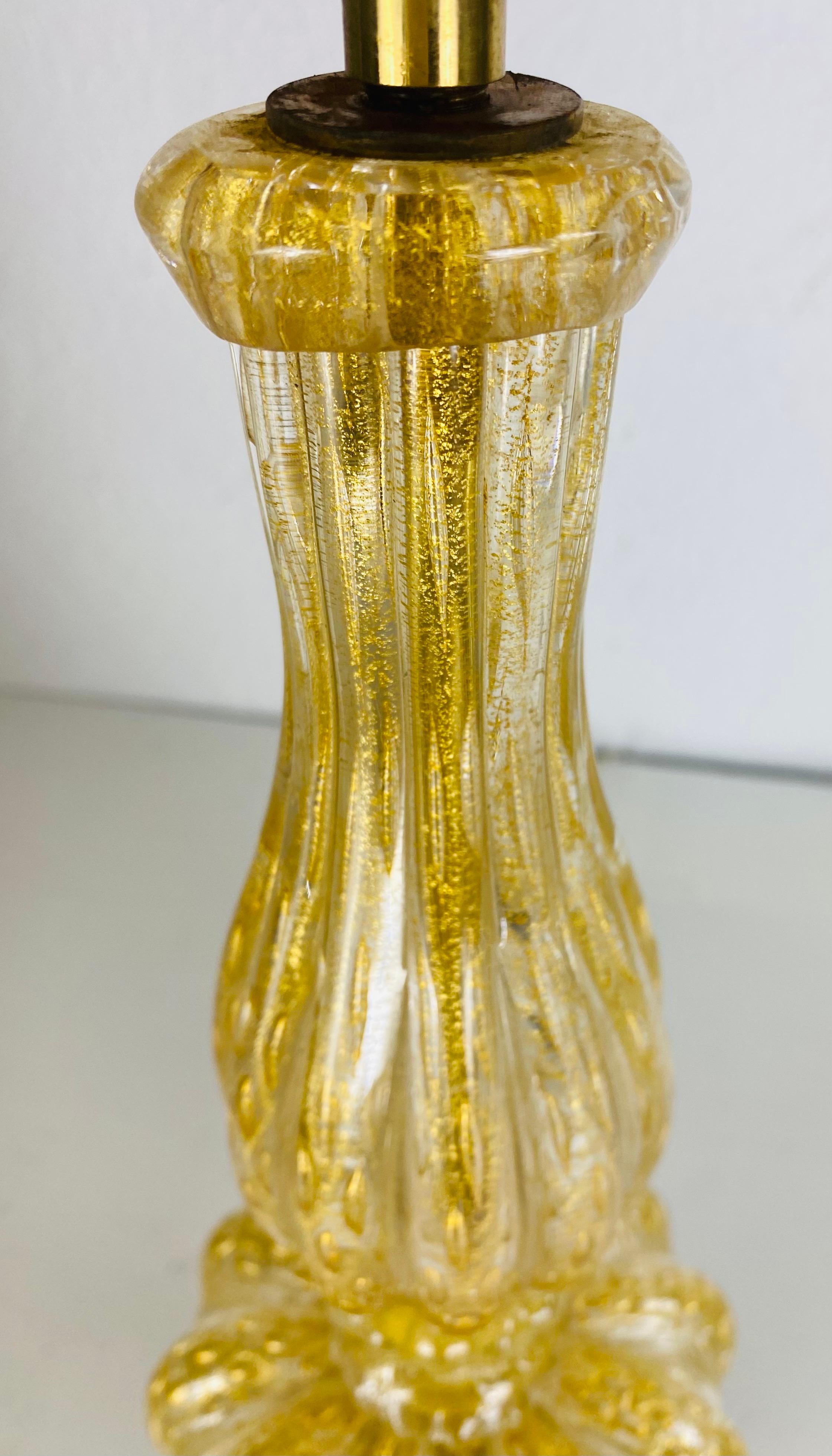 Barovier Toso single handblown Marano glass table lamp For Sale 1