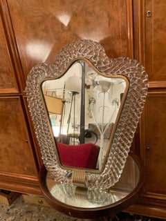 BAROVIER & TOSO table or hanging mirror MURANO glass ITALY 1940/50.