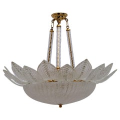 Barovier & Toso Style Mid-Century Italian Murano Glass Ceiling Chandelier:: 70s