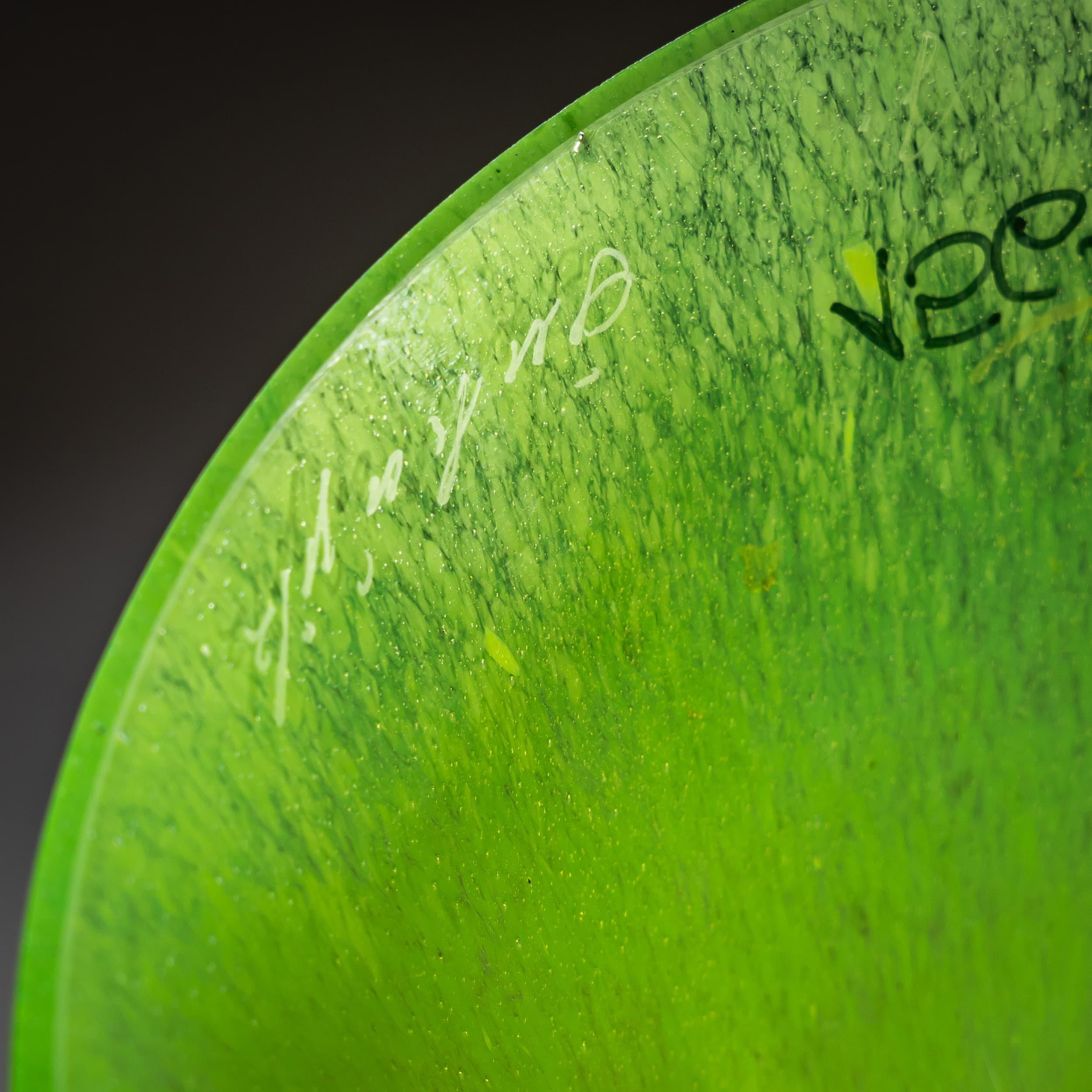 Vetro Vaso Barovier&Toso, Verde, Serie B.A.G., Italia, Fine XX secolo in vendita