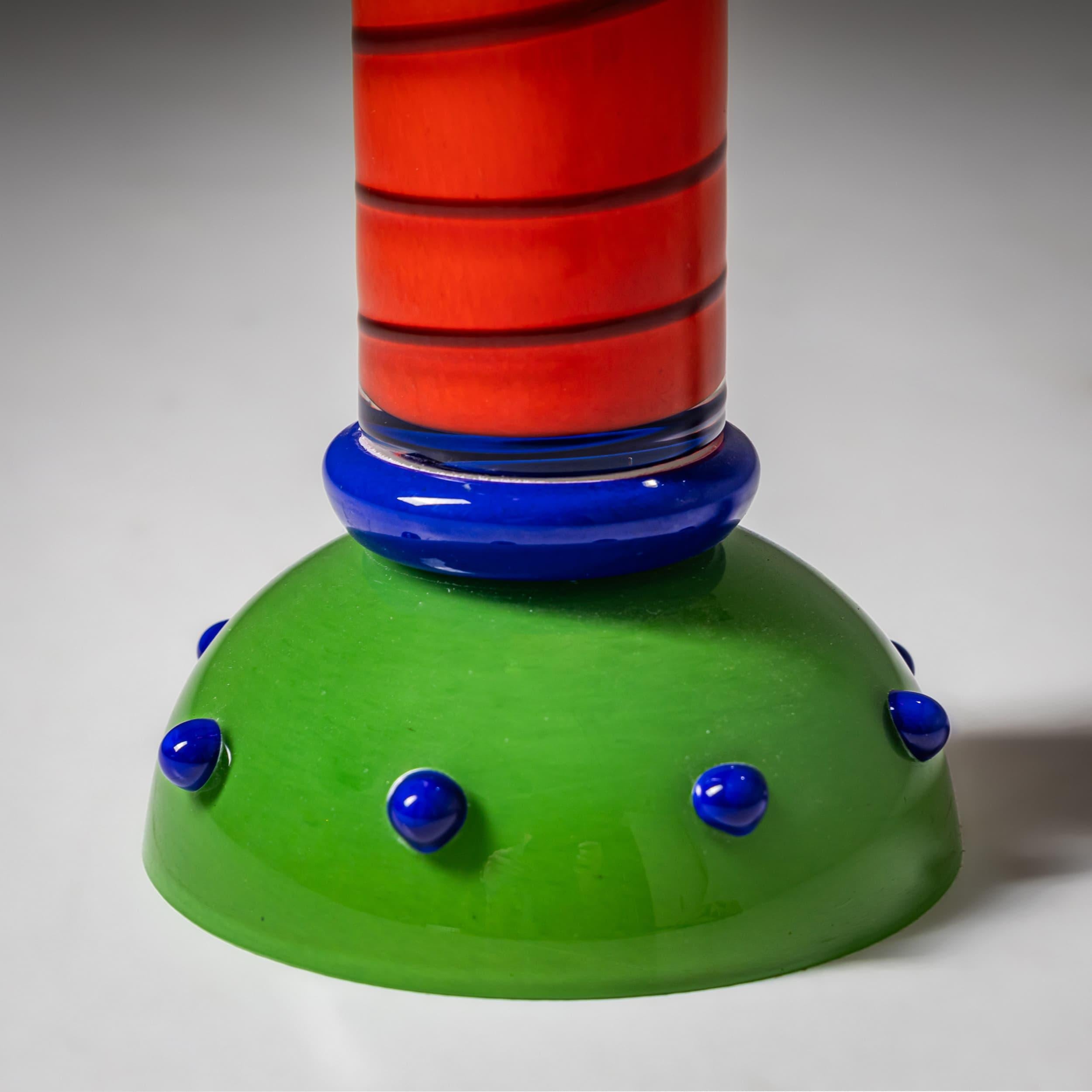 Postmoderno Vaso Barovier&Toso, Arancione e Verde, Serie B.A.G., Italia, fine XX secolo in vendita