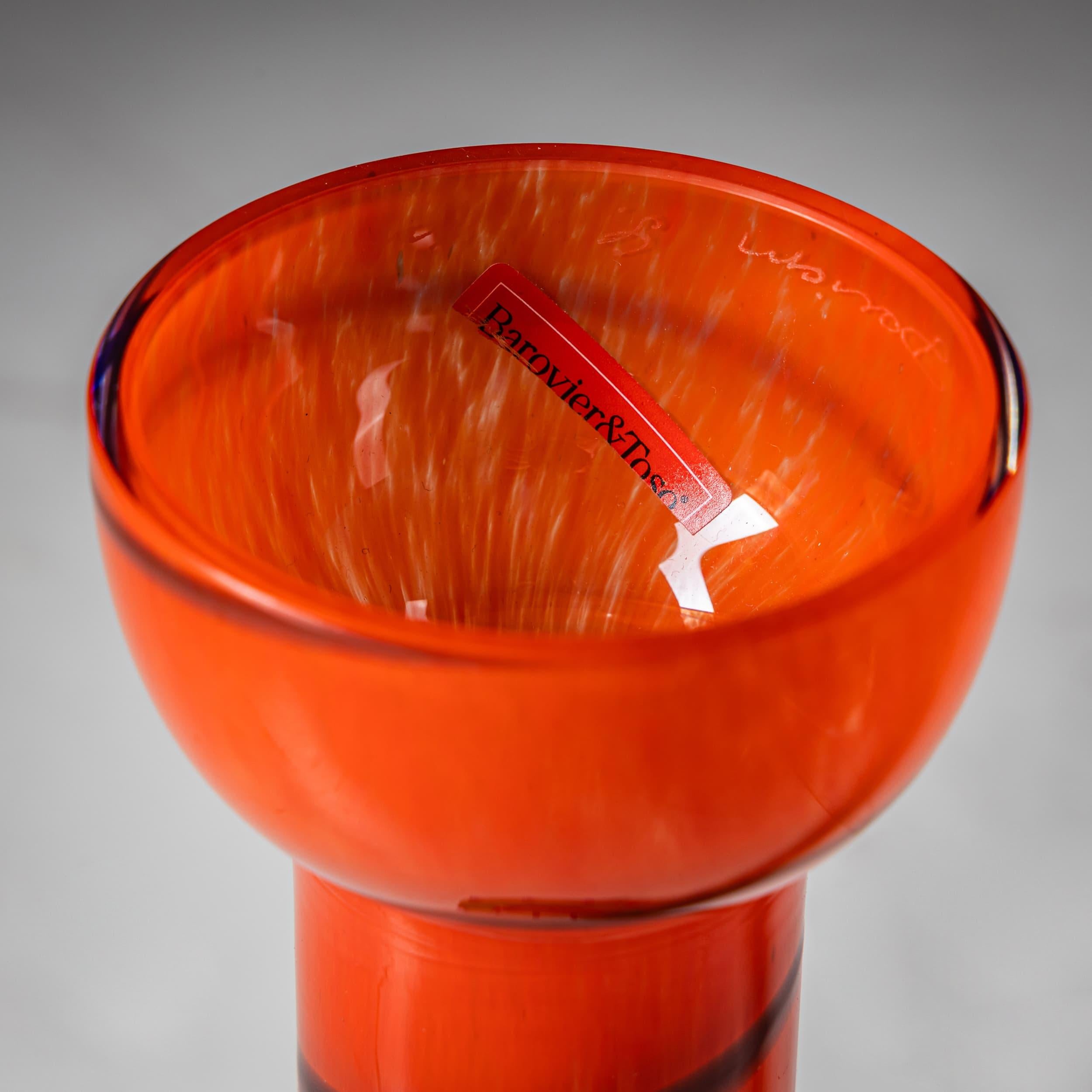 Vaso Barovier&Toso, Arancione e Verde, Serie B.A.G., Italia, fine XX secolo In condizioni buone in vendita a Greding, DE