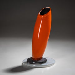 Barovier & Toso Vase, Orange, B.A.G. Series, Italy, Late 20th Century