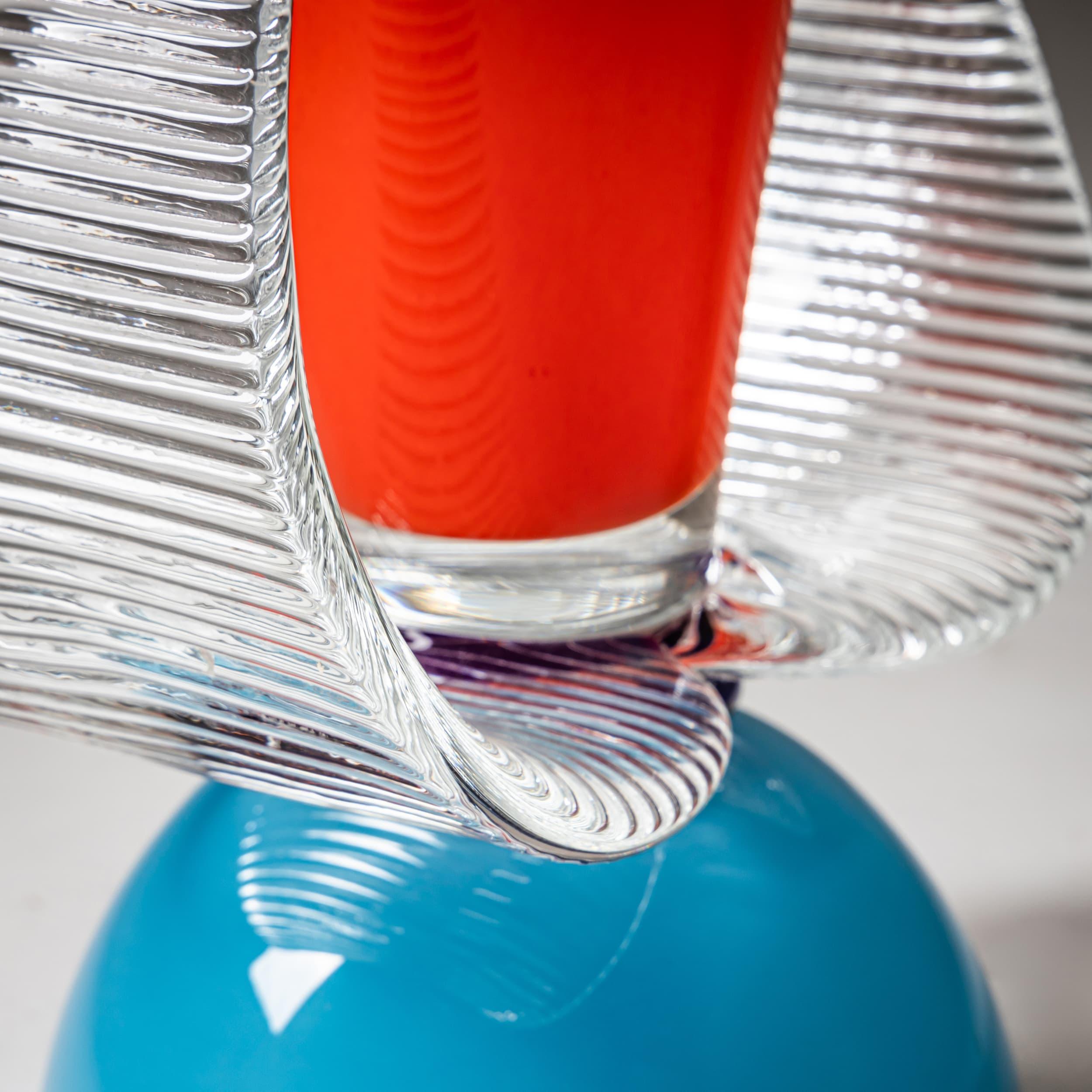 Vaso Barovier&Toso, rosso e blu, serie I. A. B., Italia, fine XX secolo in vendita 2