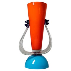 Vaso Barovier&Toso, rosso e blu, serie I. A. B., Italia, fine XX secolo