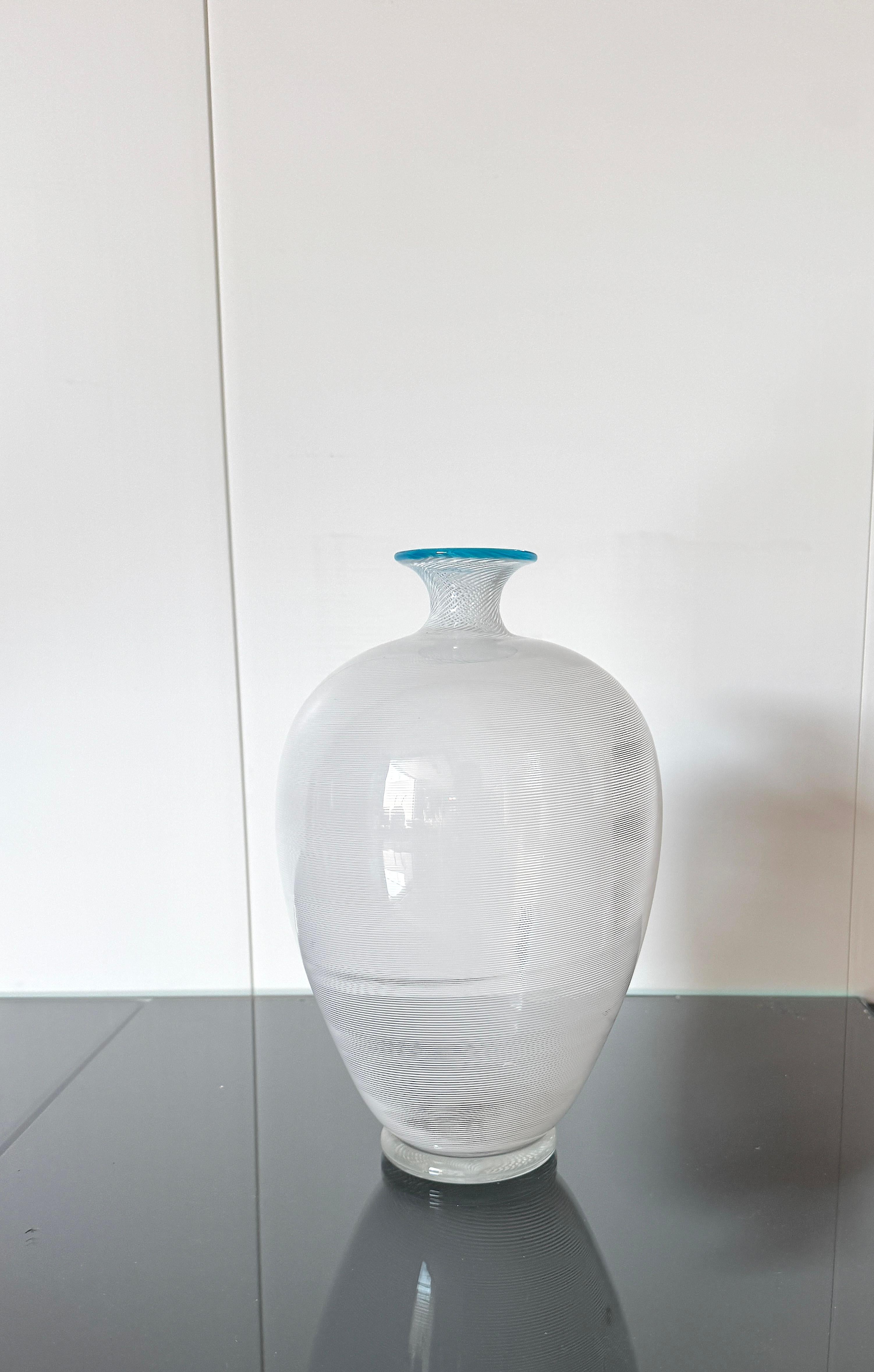 Half filigree blown glass vase, prod. Barovier & Toso '080s