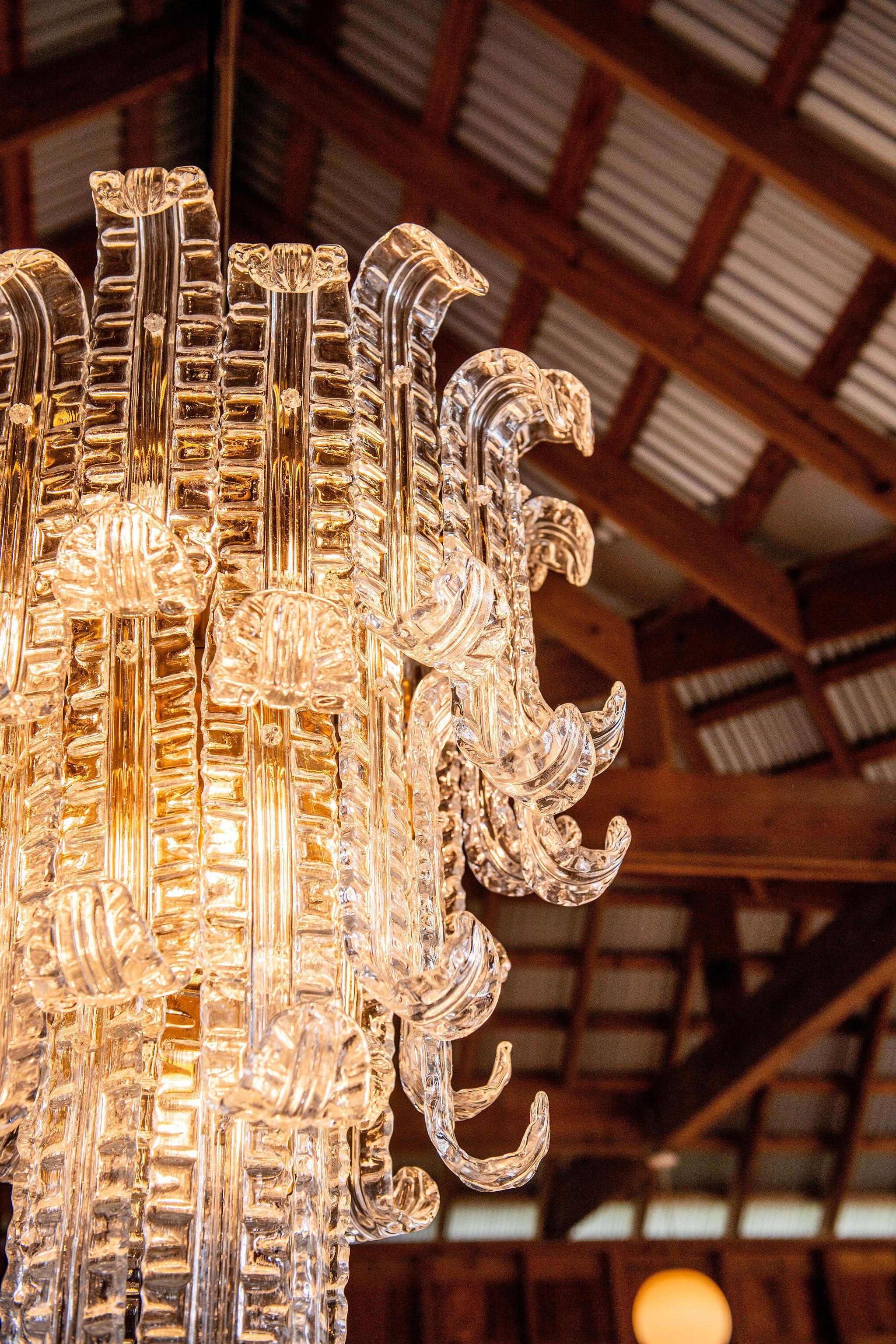 Ottone Barovier&Toso - Lampadario Felci a tre livelli in cristallo veneziano in vendita