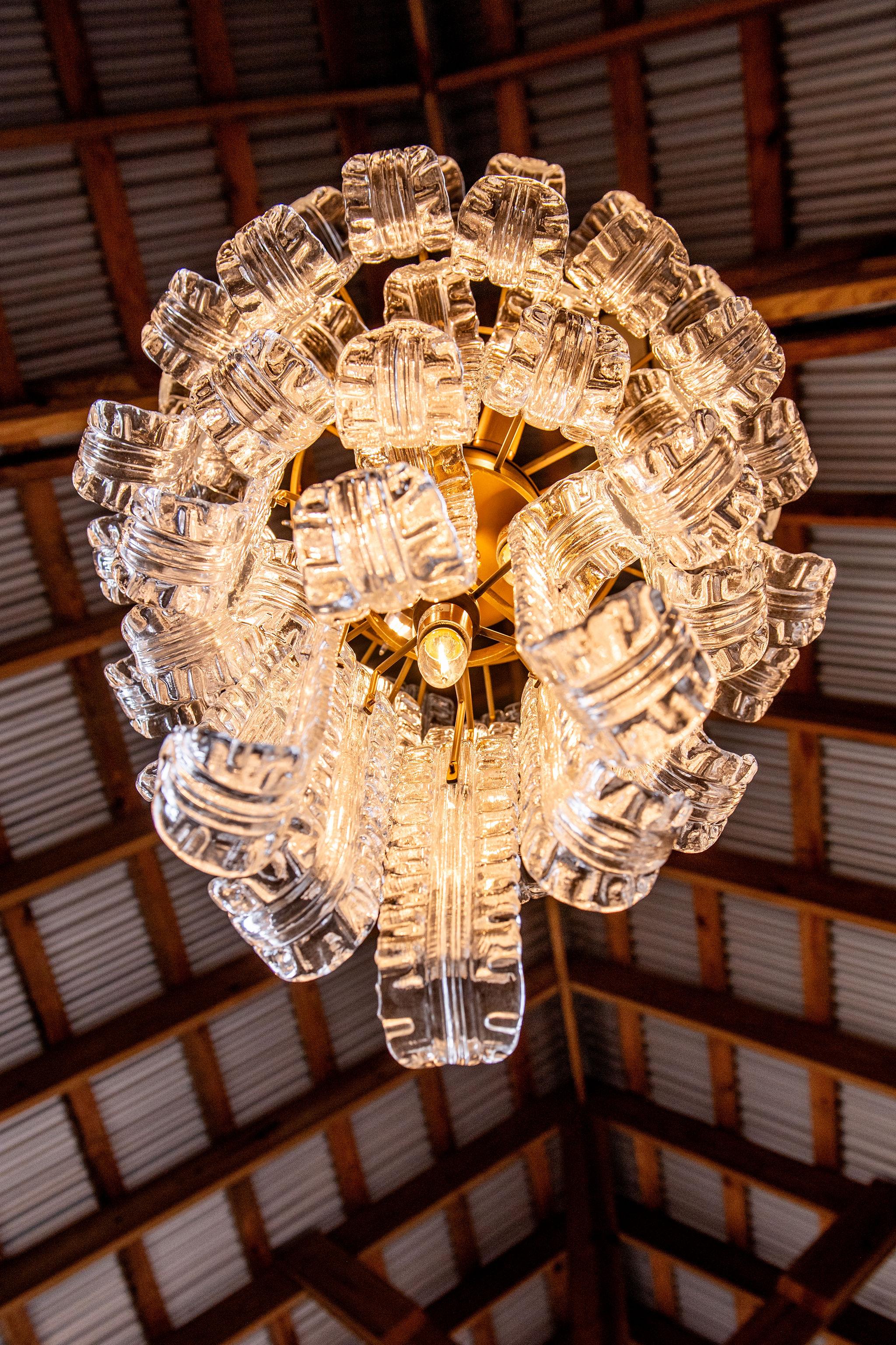 Barovier&Toso - Lampadario Felci a tre livelli in cristallo veneziano in vendita 1