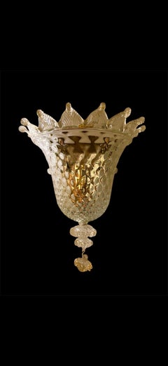 Barovier & Toso Wall Lighting Gold Glass Murano, Italy, 1980
