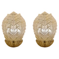 Barovier & Toso Wandbeleuchtung gold Glas Murano Paar , Italien 1980