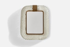 Barovier & Toso, Espejo de pared, Latón, Cristal de Murano, Cristal de espejo, Italia, años 40