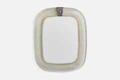 Barovier & Toso, Espejo de pared, Vidrio, Metal, Italia, Años 50