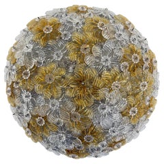 Barovier & Toso Wall Sconce / ceiling lamp , Millefiori flowers , Italy , 1970s