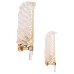 Barovier & Toso Wall Sconces in Murano Glass, 1950s