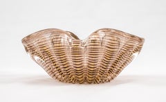 Zebrati Bowl by Ercole Barovier, Murano Glass, Mid-Century Modern