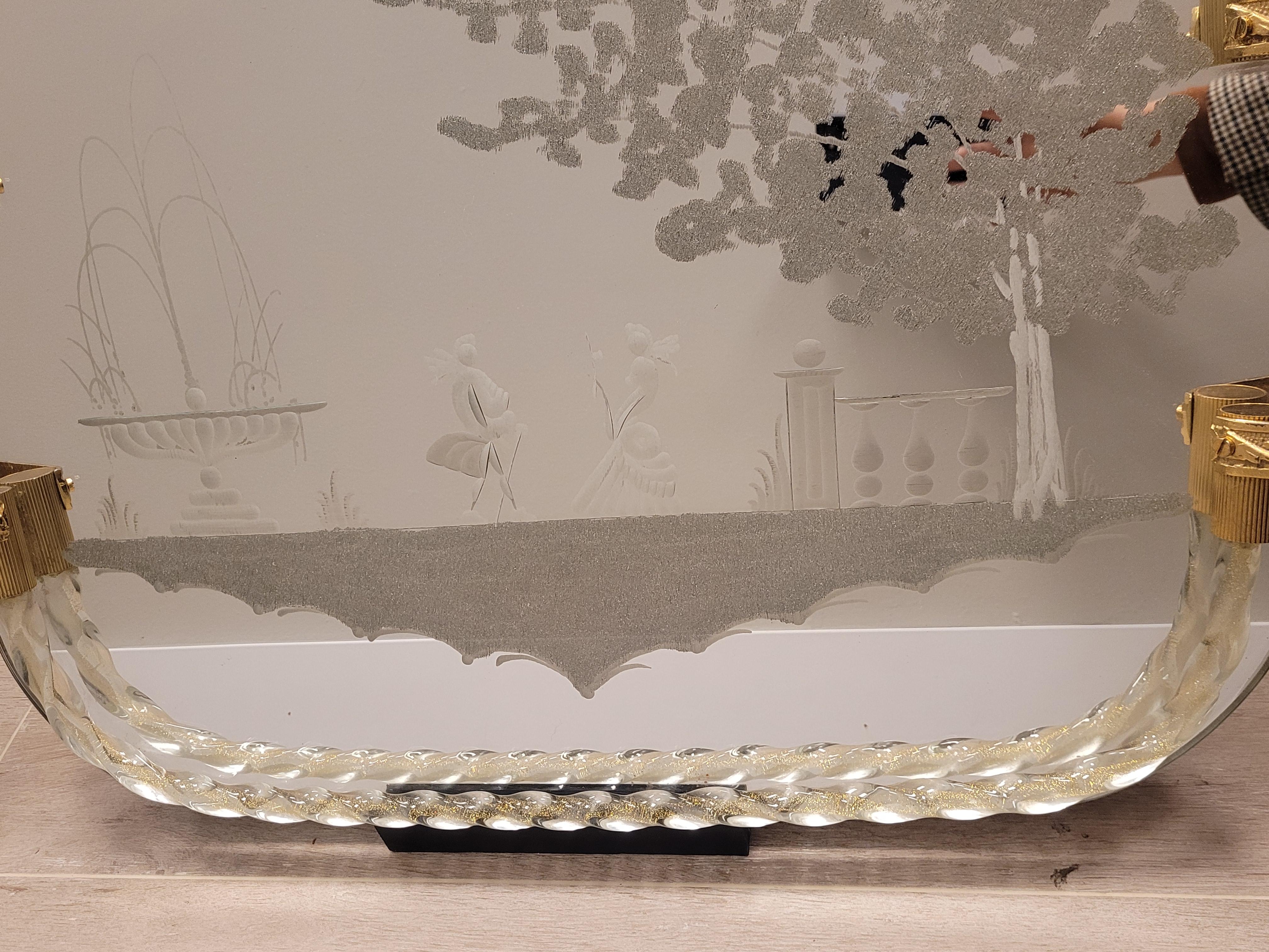 Try Italy, Barovier & Tosso-Stil, Murano-Weißglas aus weißem Glas  Bronze-Szene im Angebot 9