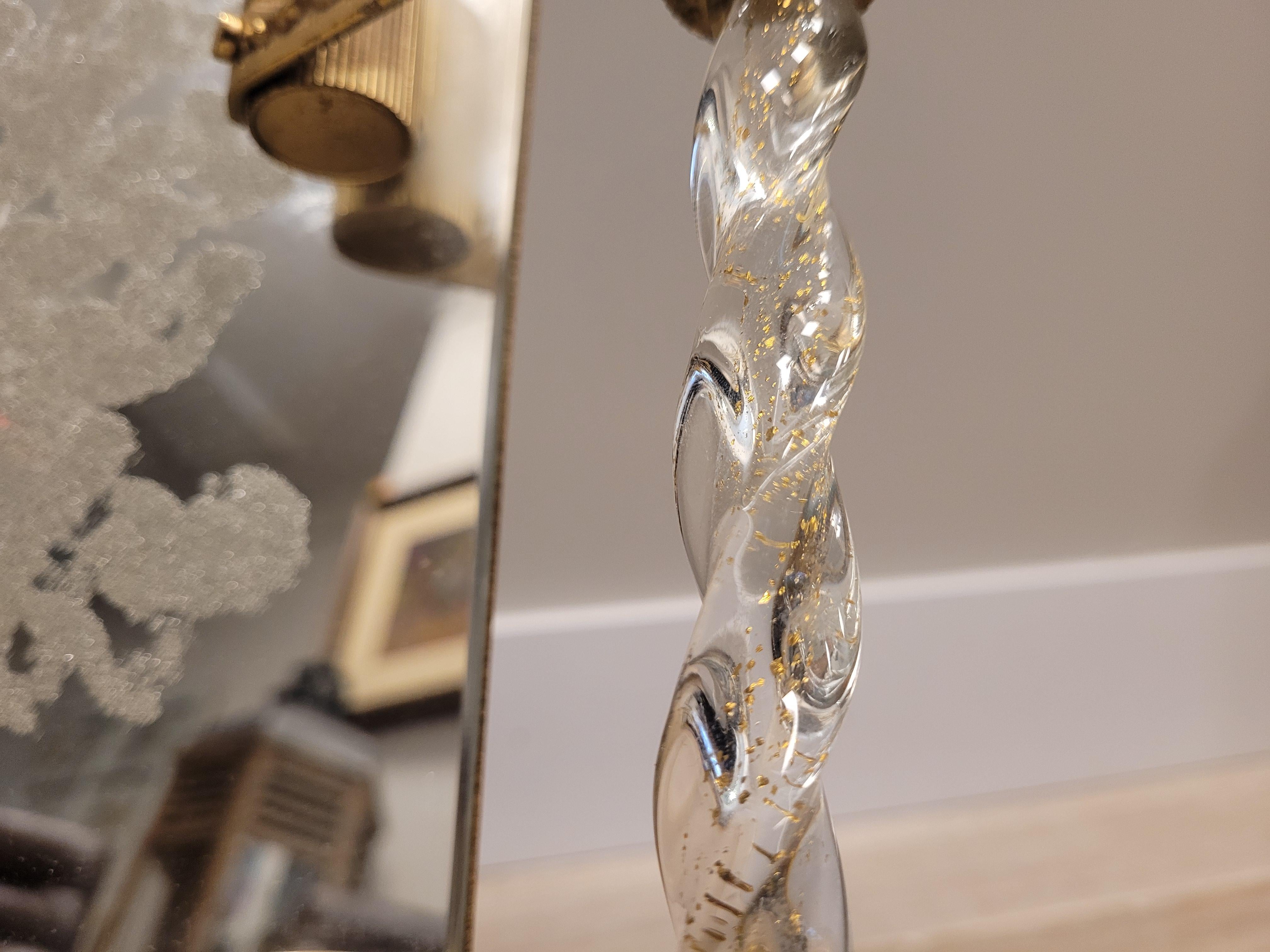 Try Italy, Barovier & Tosso-Stil, Murano-Weißglas aus weißem Glas  Bronze-Szene (Gold) im Angebot