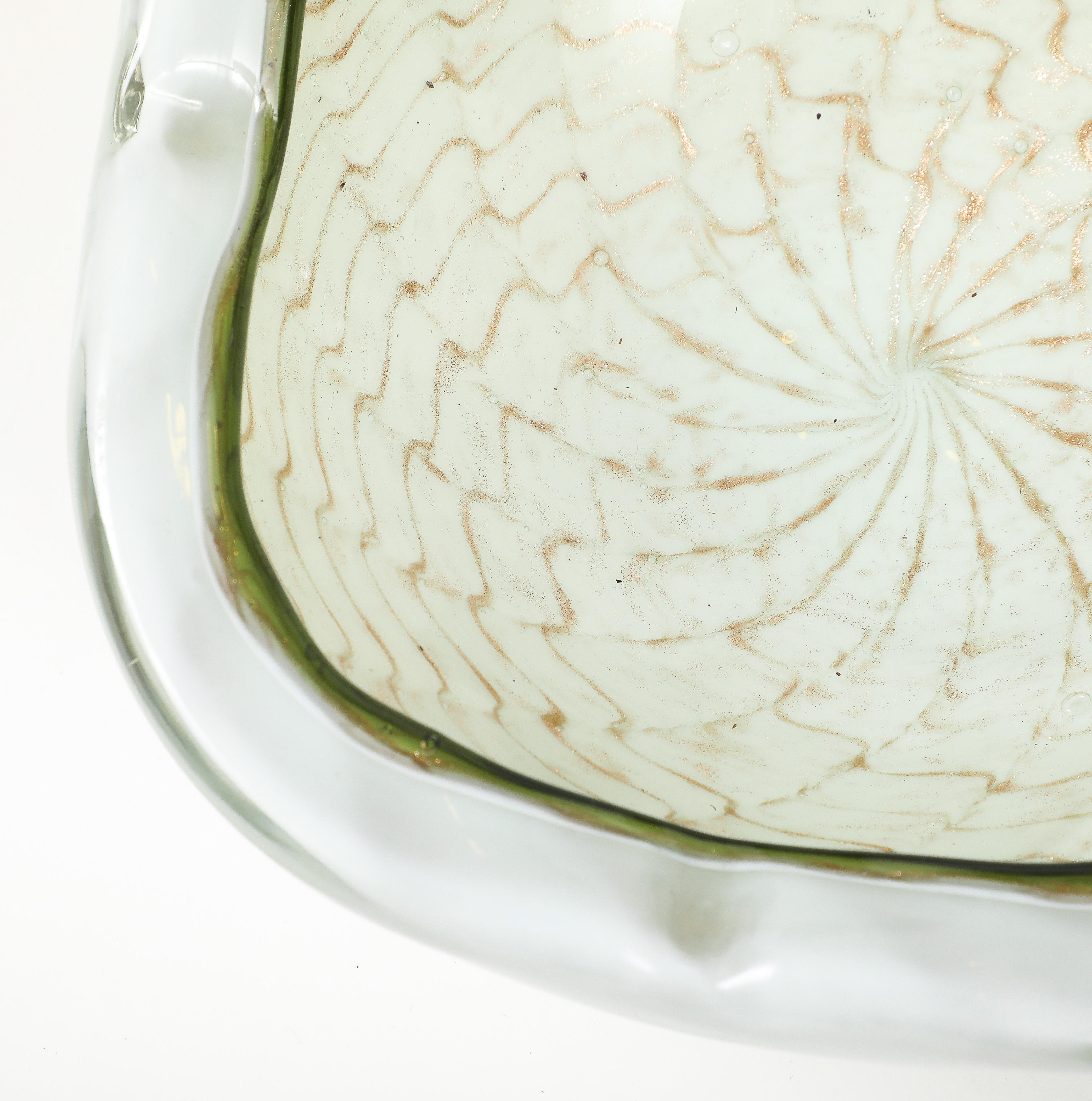 Barovier Weiß/Gold Fleck Vide Poche im Angebot 3